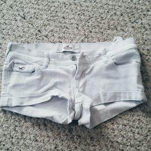 Hollister white jean shorts
